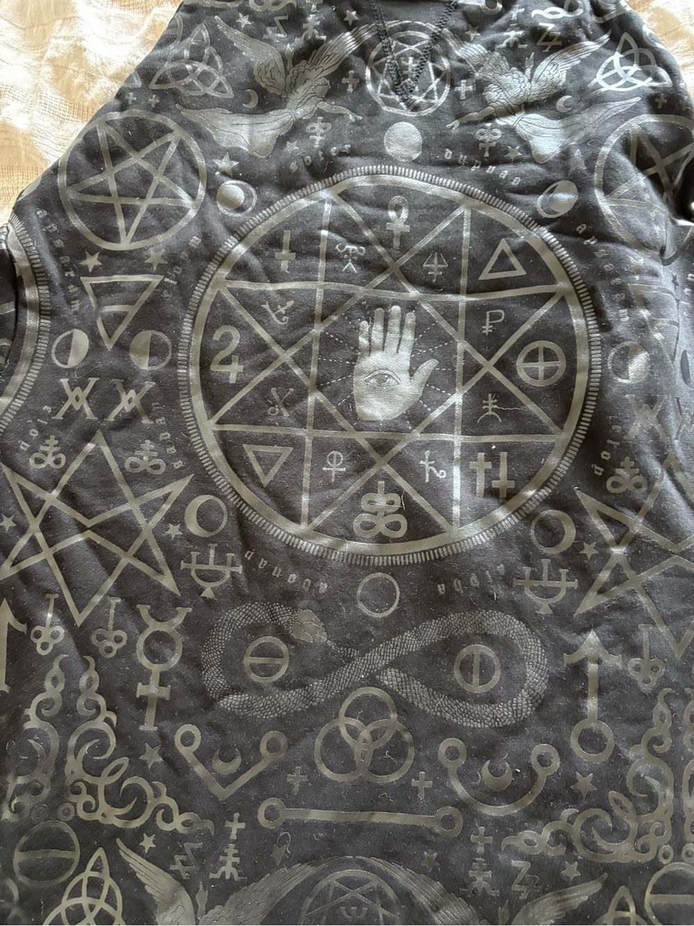 Killstar Black Matte & Gloss Occult Hooded Tunic - Picture 6 of 9